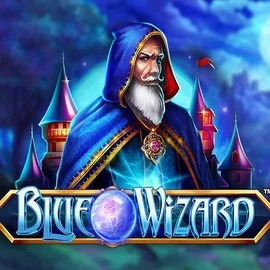 Blue Wizard online game logo by Quickspin on azurslot-casino.net