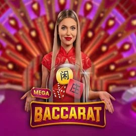 Mega Baccarat online game logo by Pragmatic Play on azurslot-casino.net