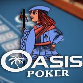Oasis Poker slot logo by Nucleus Gaming at Azurslot Casino
