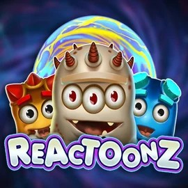 Reactoonz slot logo by Play'n GO at Azurslot Casino